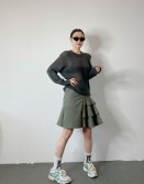 Grey Irregular Ruffle Skirt #250319